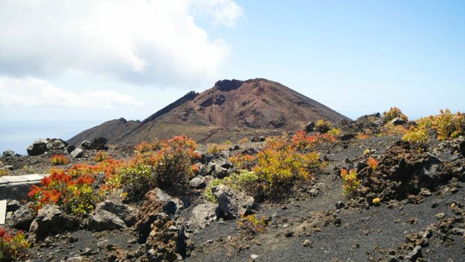 Jedna ze sopek v oblasti Cumbre Vieja na ostrově La Palma. Podle vulkanologů je pravděpodobné, že tu v příštích dnech nebo týdnech vyvře na povrch sopečné magma.