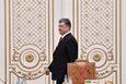Ukrajinský prezident Porošenko na summitu v Minsku.