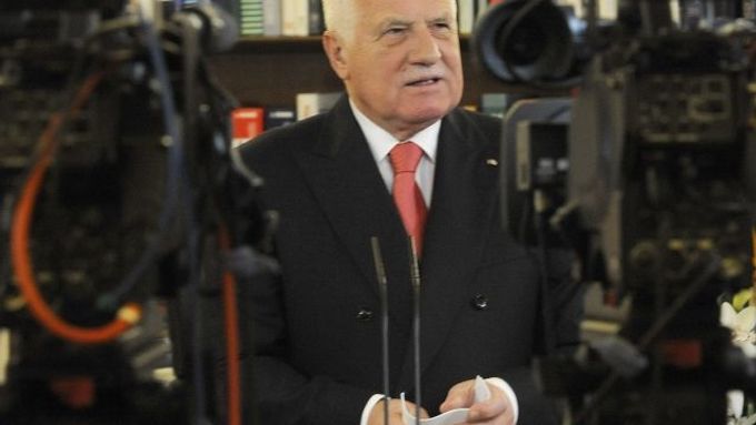 Václav Klaus během novoročního projevu.