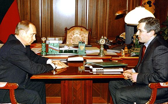 Vladimir Putin a Michail Chodorkovskij v roce 2002.