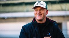 Mick Schumacher při prvním testu vozu IndyCar v Indianapolisu