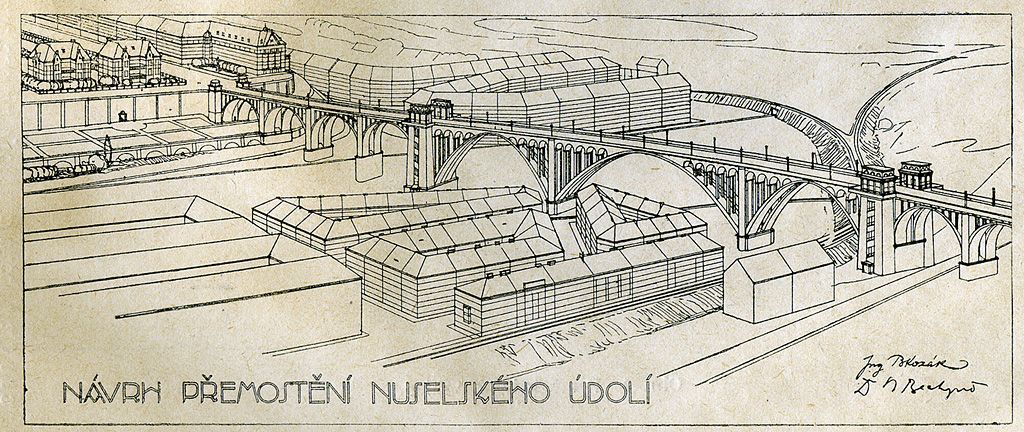 Obrazem: Unikátní fotografie z historie stavby Nuselského mostu / 1919 / 2