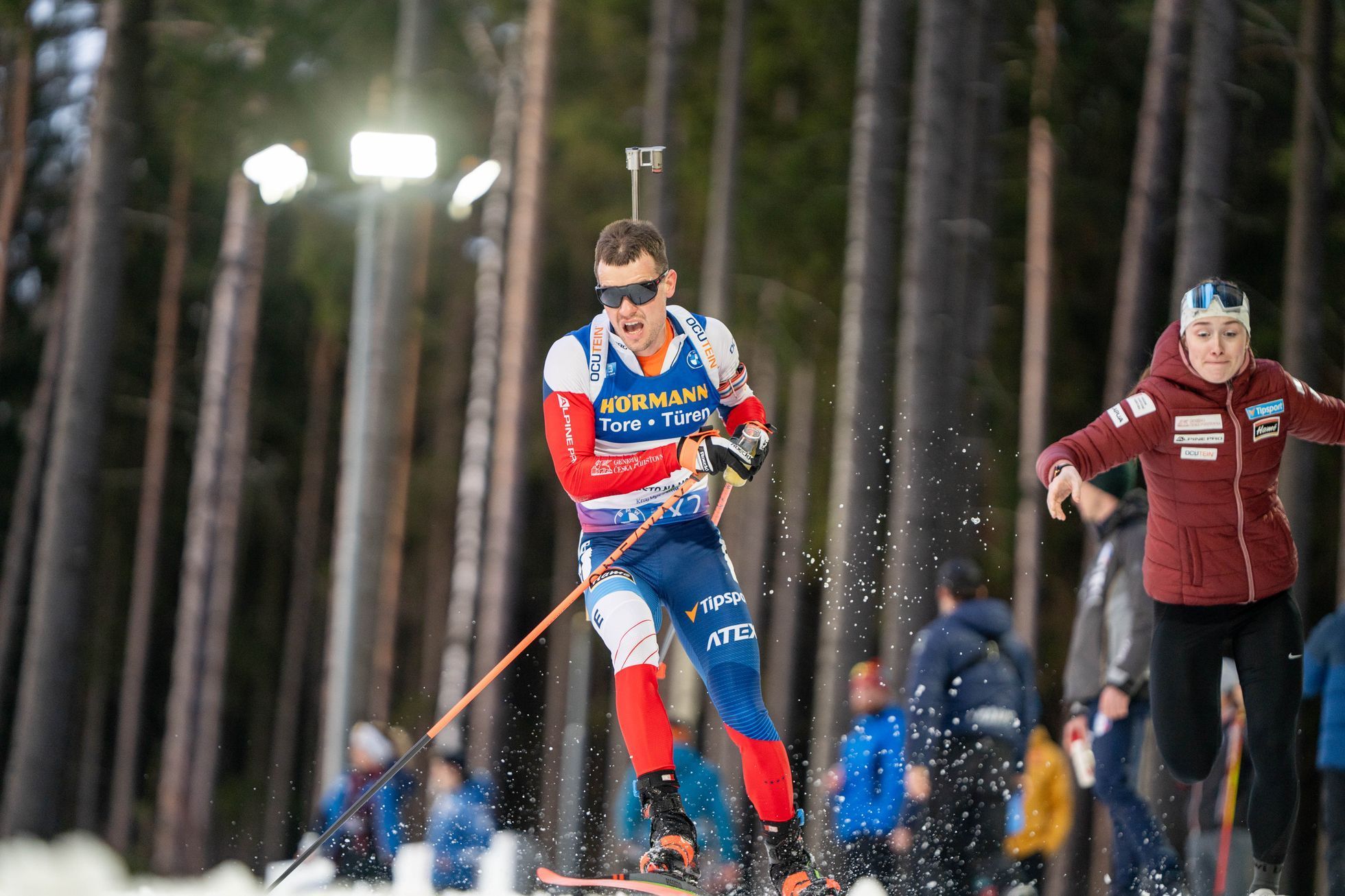 Michal Krčmář v závodě s hromadným startem při mistrovství světa v Novém Městě na Moravě