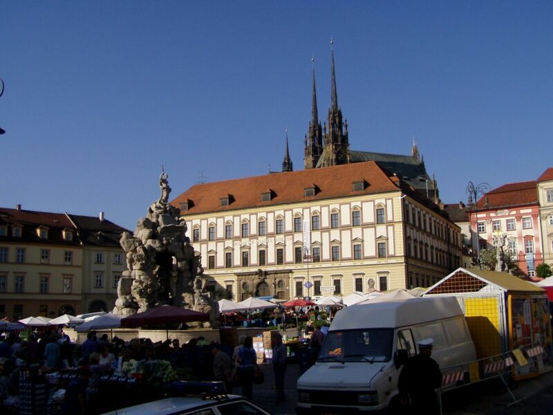 Zelné náměstí a Dietrichsteinský palác v Brně.