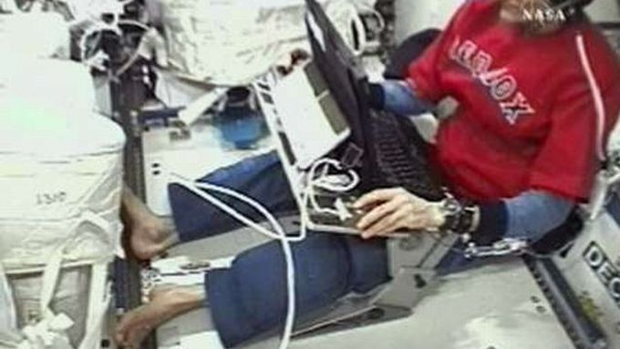 Sunita Wiliamsová na palubě ISS.