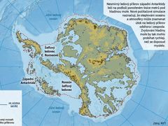 Odhad ztráty ledového příkrovu na Antarktidě.