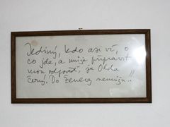 Vzkaz Václava Havla Oldřichu Černému z roku 1999.