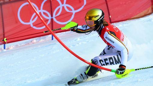 Lena Duerrová v prvním kole slalomu na Olympijských hrách v Pekingu