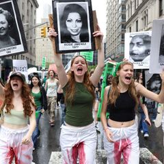 Abortion rights protesters participate in nationwide demonstrations, in New York City