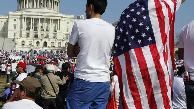 Demonstrace ve Washingtonu za občanství pro ilegální přistěhovalce