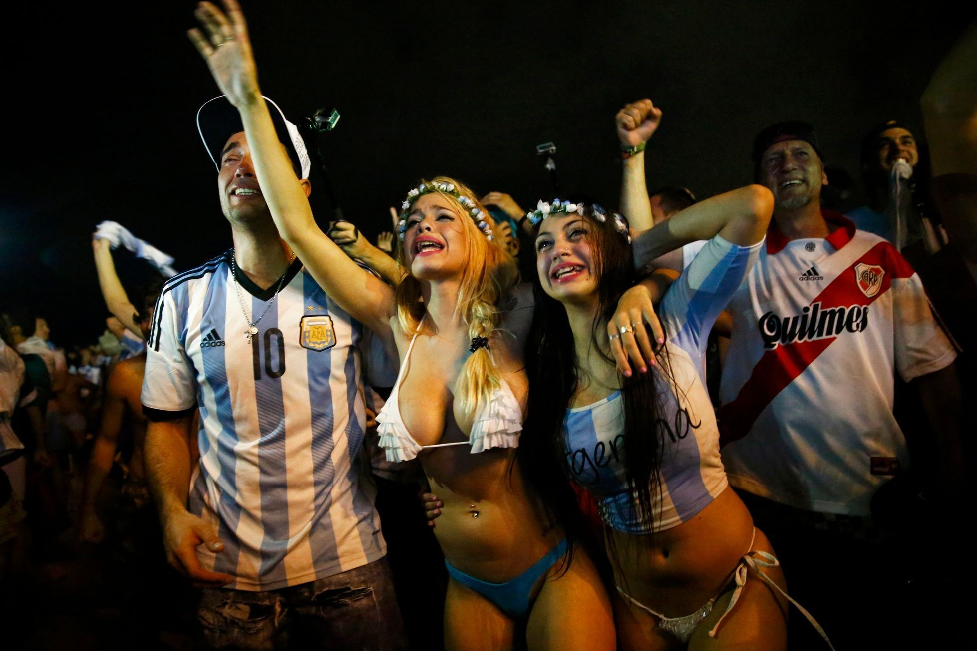 MS 2014, Argentina-Nizozemsko: fanynky Argentiny slaví postup do finále