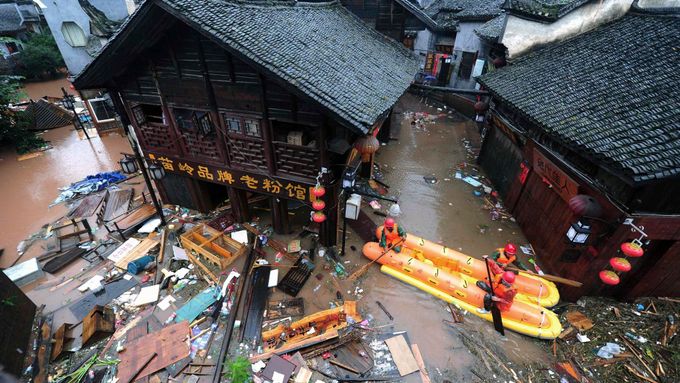 Povodně v Číně.