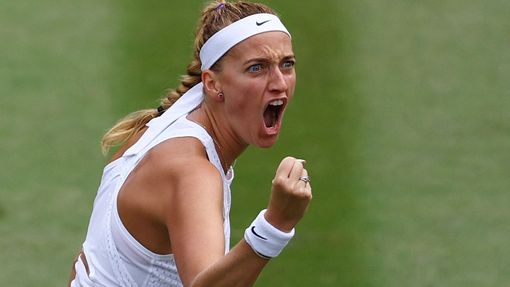 Petra Kvitová při utkání 3. kola na Wimbledonu 2023.