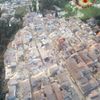 Letecký pohled na Amatrice, italské město zničené zemětřesením