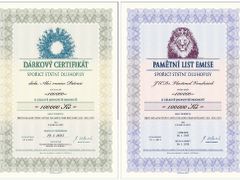 Spořicí státní dluhopisy - dárkový certifikát a pamětní list