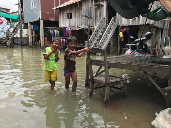 Záplavy v Kambodži. 