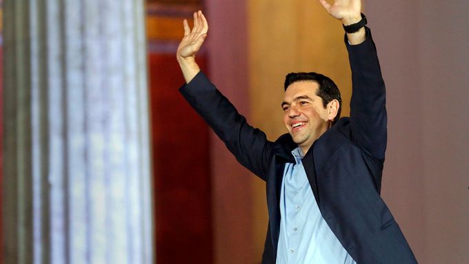 Radost vítěze. Šéf Syrizy Alexis Tsipras.