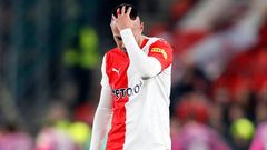 Europa League - Round of 16 - Second Leg - Slavia Praha v AC Milan smutek fotbal Ivan Schranz