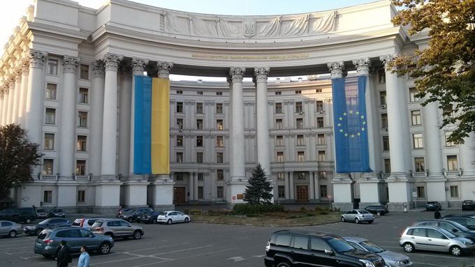 Budova ukrajinského ministerstva zahraničí v Kyjevě.