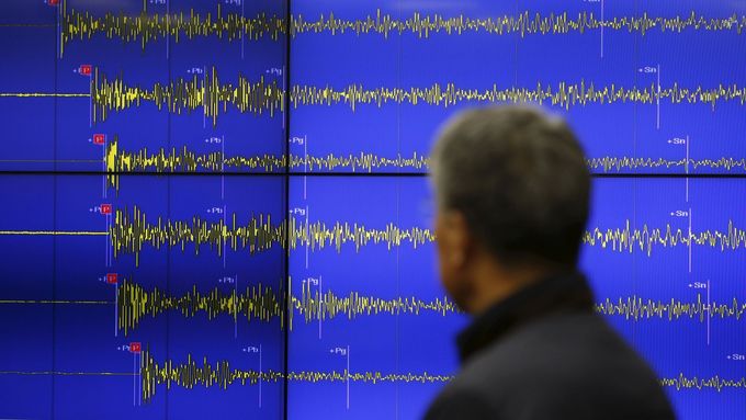Seismické vlny po otřesech v KLDR