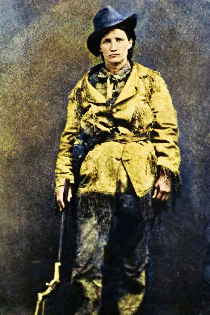 Calamity Jane, která proslula jako pistolnice v éře Divokého západu v USA. Nedatovaný snímek (cca 1870).