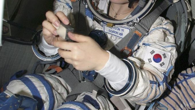 Ji na palubě Sojuzu.
