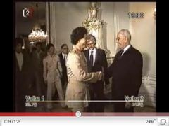 Rok 1982, Kaddáfí podruhé v Praze. Převzato z YouTube