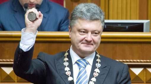 Petro Porošenko, nový prezident Ukrajiny během inaugurace.