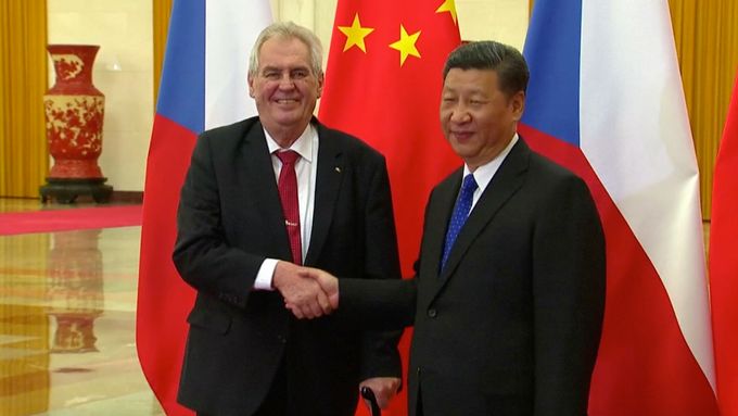 Prezident Miloš Zeman s čínským protějškem Si Ťin-pchingem.