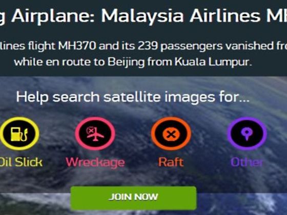 Jak najít letadlo Malaysia Airlines - Tomnod