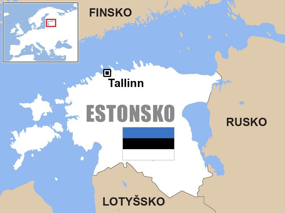 Estonsko - mapa