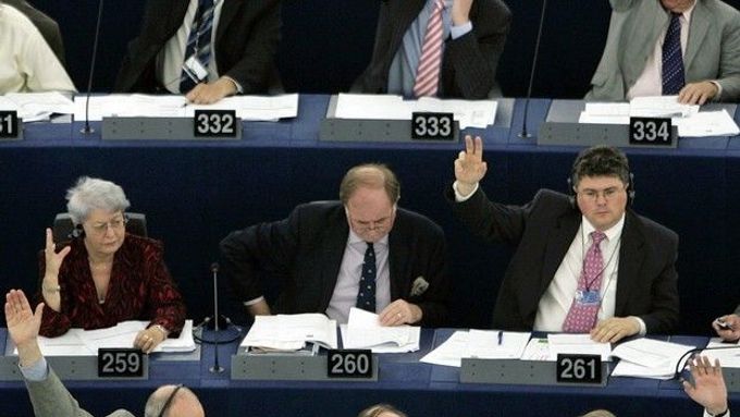 Europoslanci při hlasování ve Štrasburku