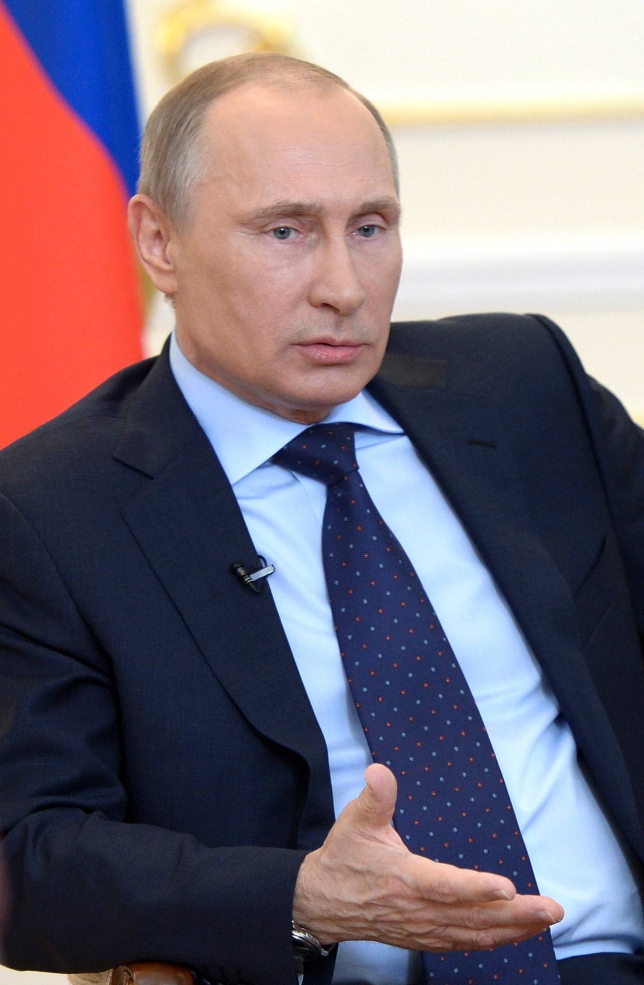 Ruský prezident Vladimir Putin během tiskové konference na Krymu