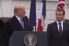 Trump děkoval za skvělou spolupráci. Macron chce další boj proti agresivnímu nacionalismu