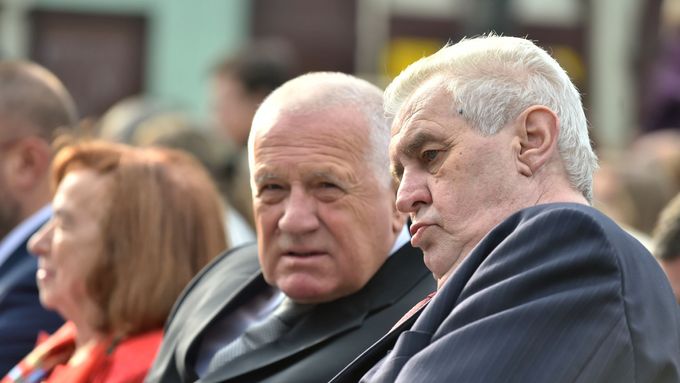 Prezidenti Václav Klaus a Miloš Zeman.