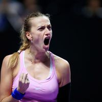 Petra Kvitová Petra Kvitová na Turnaji mistryň 2019 v souboji s Belindou Bencicovou