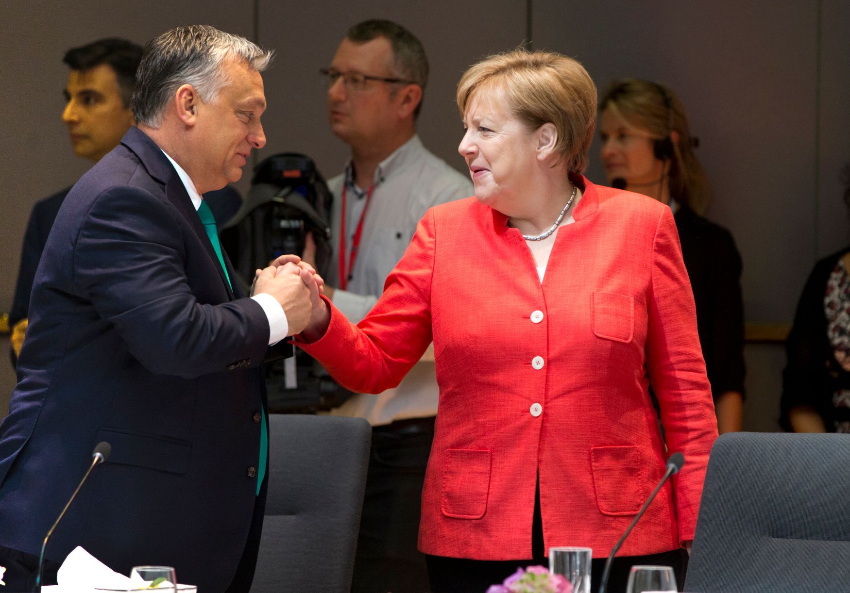 Angela Merkelová a Viktor Orbán