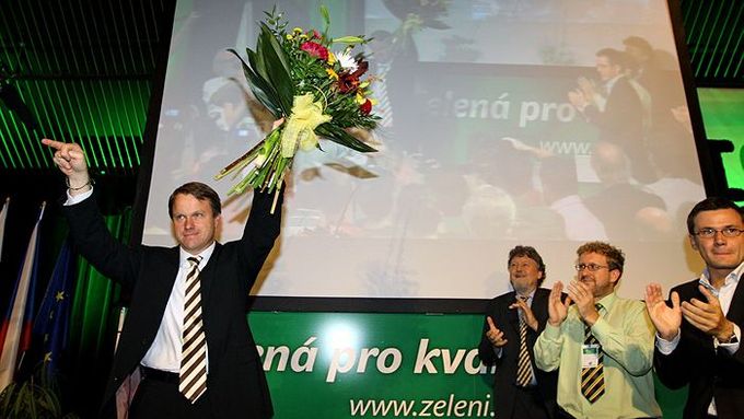 Martin Bursík v Teplicích. Sobota, krátce po volbě předsedy Zelených.