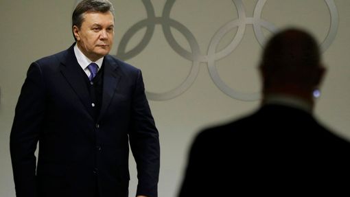 Viktor Janukovyč ještě coby prezident Ukrajiny na olympiádě v Soči.
