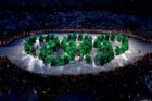 OH 2016, slavnostní zahájení: zelené olympijské kruhy