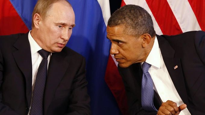 Vladimir Putin a Barack Obama.