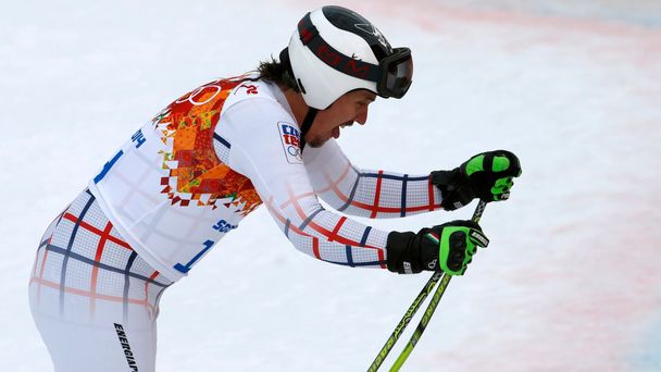 Ondřej Bank při tréninku na OH v Soči 2014