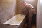 Koupelna v domě u Čechů.