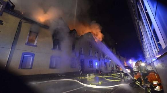 Požár v německém Backnangu