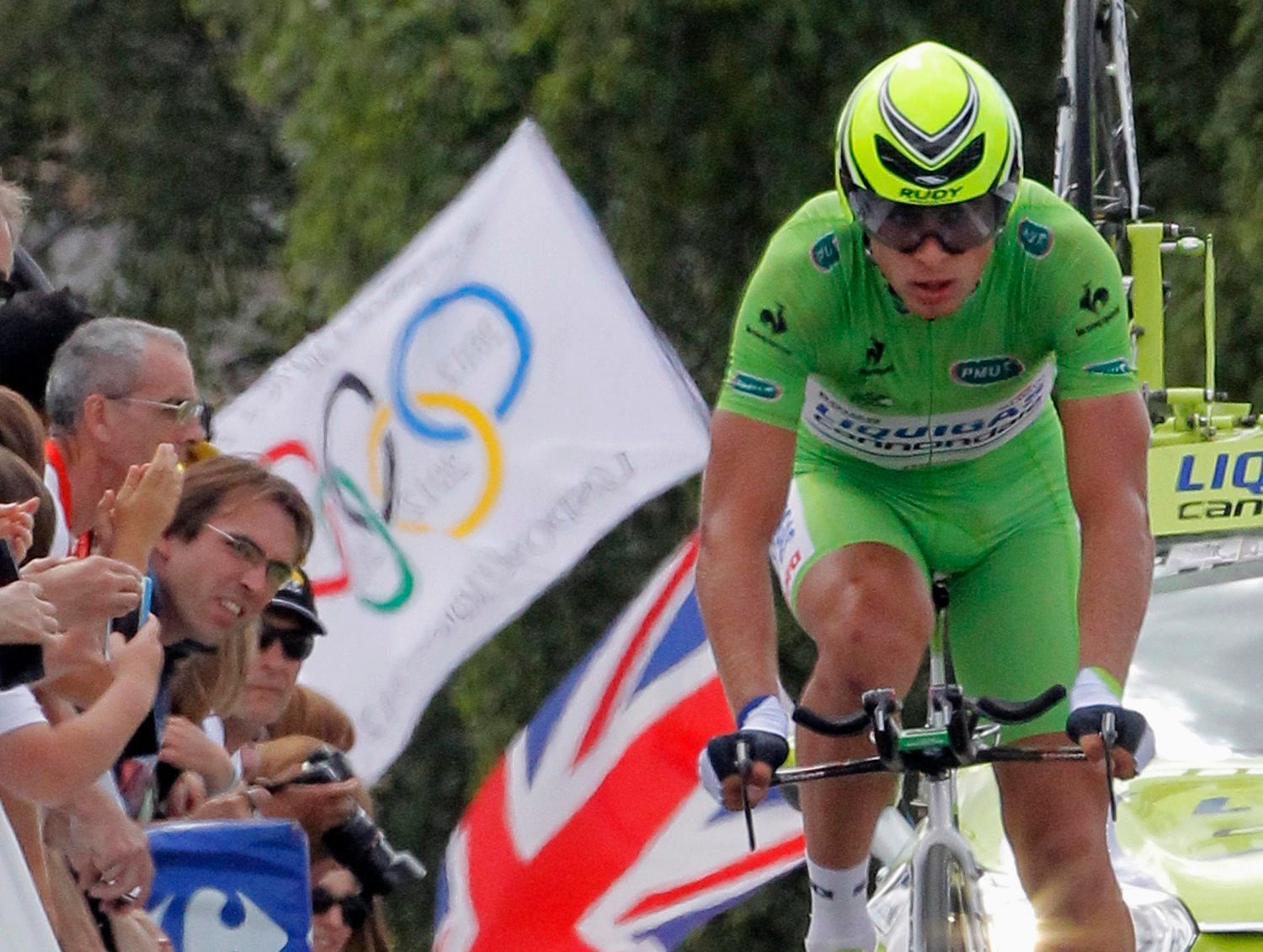 Slovenský cyklista Peter Sagan ze stáje Liquigas-Cannondale jede 19. etapu Tour de France 2012.