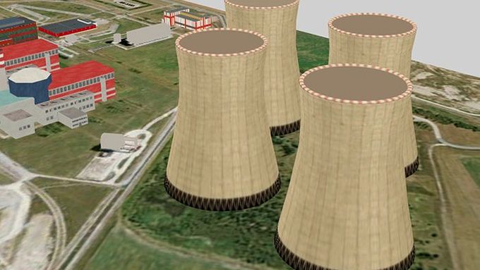 Vizualizace nových bloků v jaderné elektrárně Temelín.