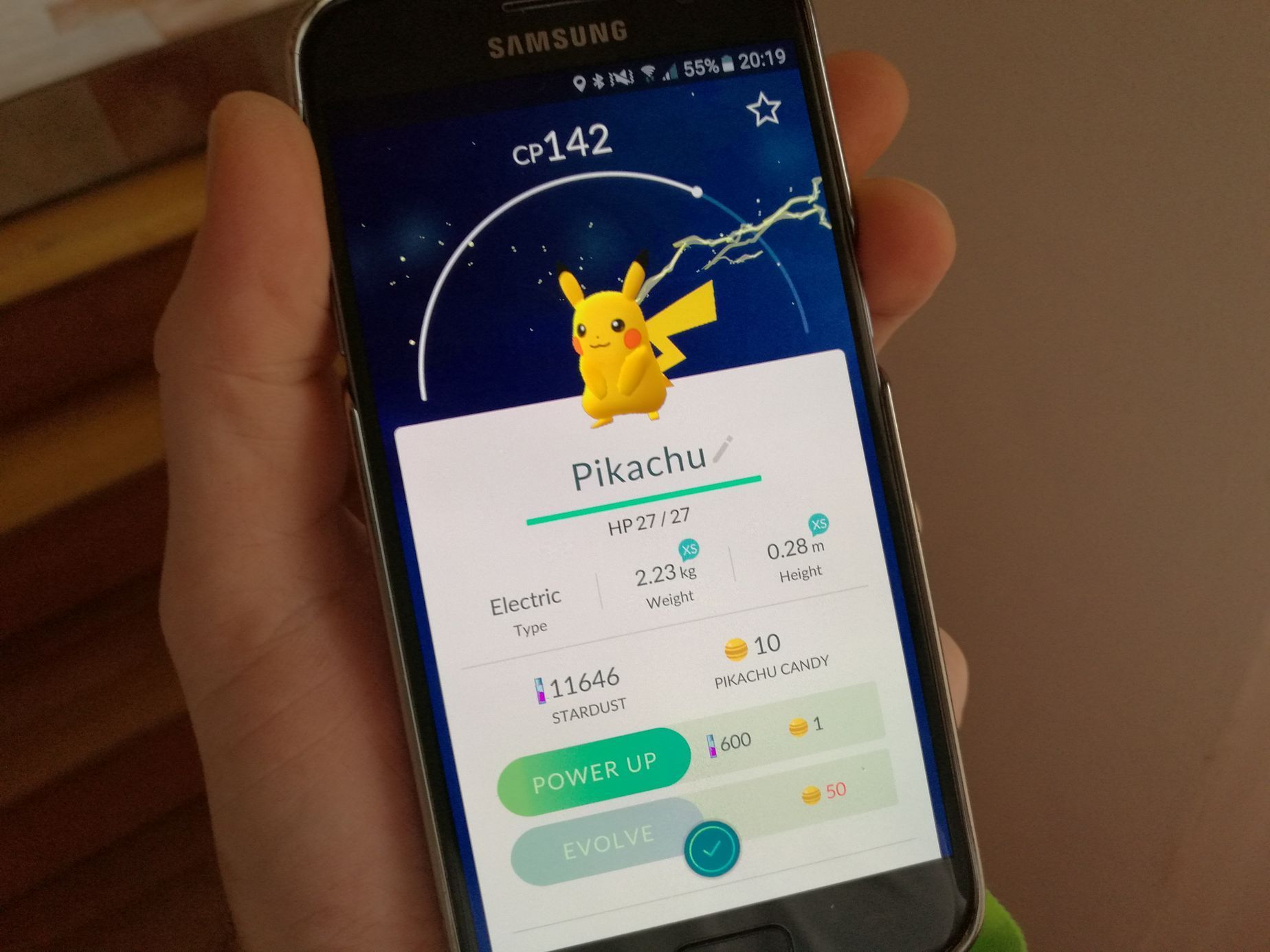 Nejslavnější pokémon Pikachu ve hře Pokémon Go