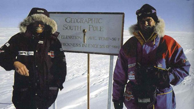 Reinhold Messner a Arved Fuchs na jižním pólu.