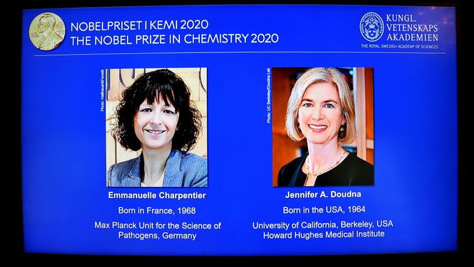 Nobelovu cenu za chemii získaly Francouzka Emmanuelle Charpentierová a Američanka Jennifer Doudnaová za rozvinutí metody úpravy genetické informace.