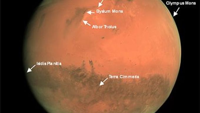 Detailní snímky Marsu pořízené sondou Rosetta